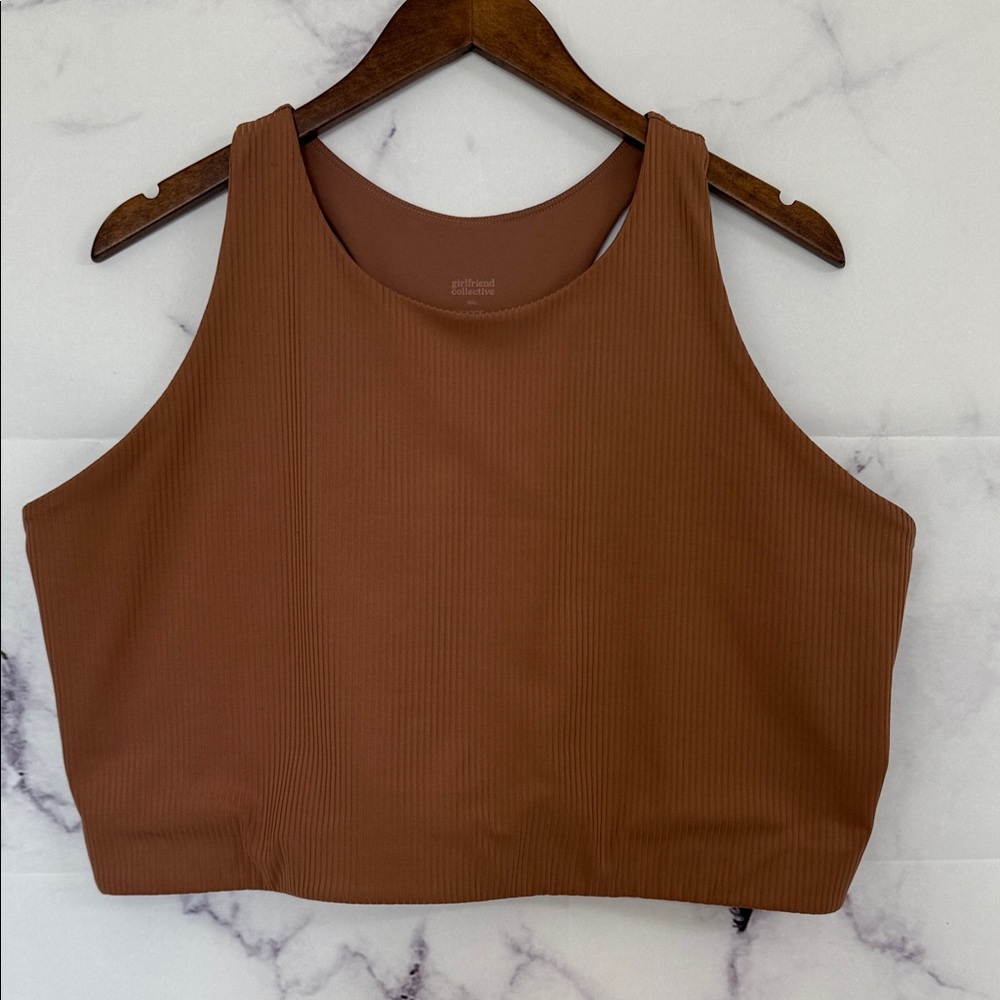GIRLFRIEND COLLECTIVE Rib Paloma Racerback Bra Rye 5XL - Picture 5 of 8